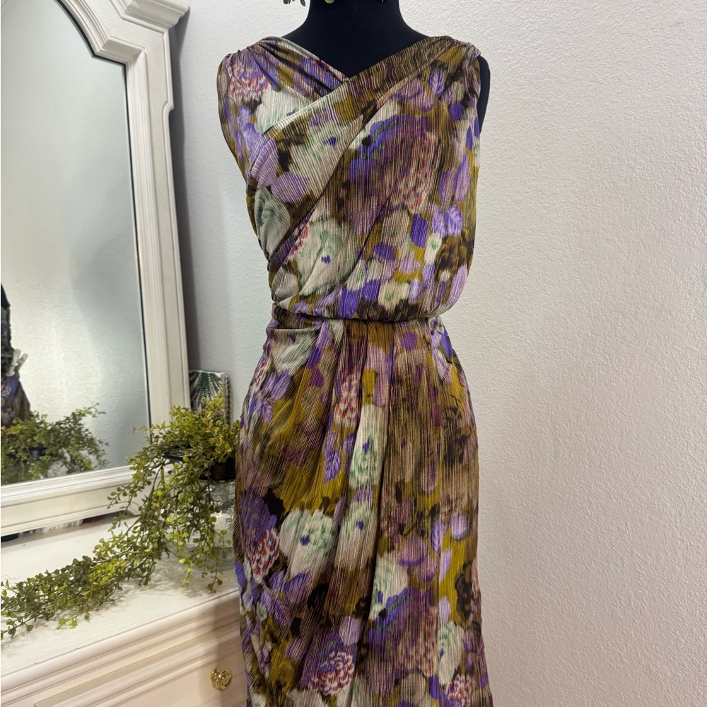 Etro One Shoulder Dress - Purple and Green Floral